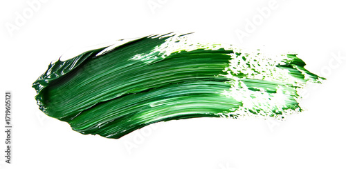 Green paint brush stroke, hand painted artistic acrylic swash, bold creative watercolour texture for design, background or decorative project