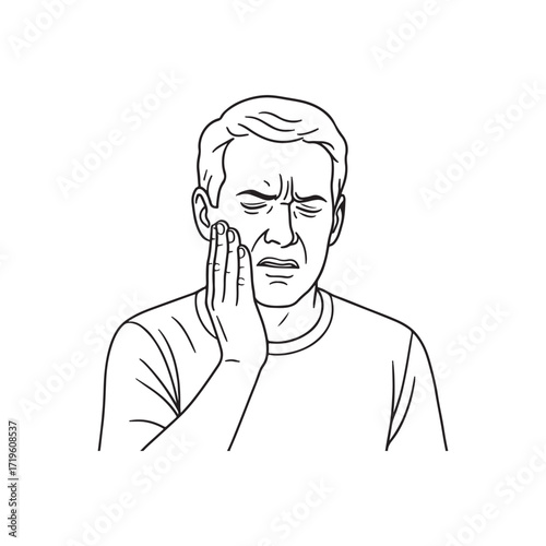 man having toothache