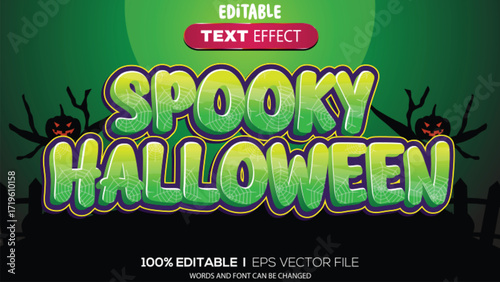 3d text effect spooky halloween theme