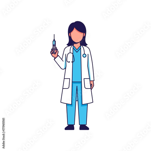 A dedicated doctor holding a syringe. A symbol of healthcare and compassion, ready to assist and care for others