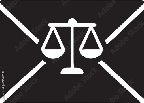 Silhouette of a legal envelope icon, perfect for law, contracts, and business designs.