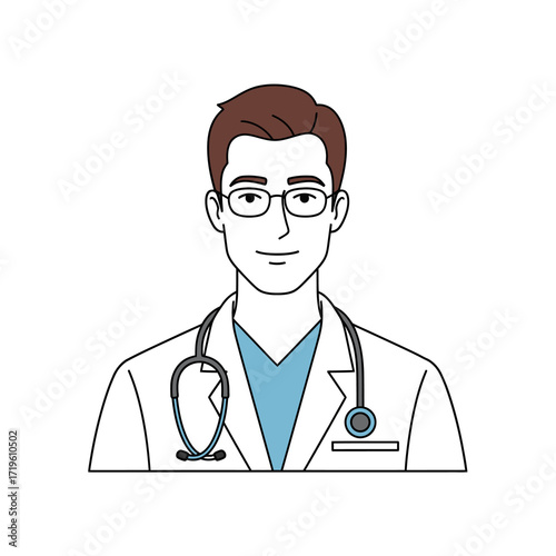 A healthcare professional in a lab coat with a stethoscope, ready to provide medical care and assistance. This image is perfect for illustrating medical concepts and patient interactions.