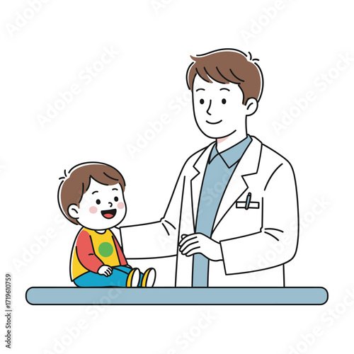 A doctor reassuring a young patient, creating a sense of trust and care