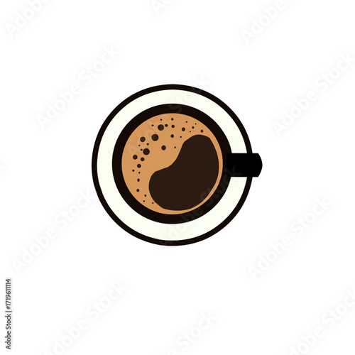 Eppresso coffee cup the top view 