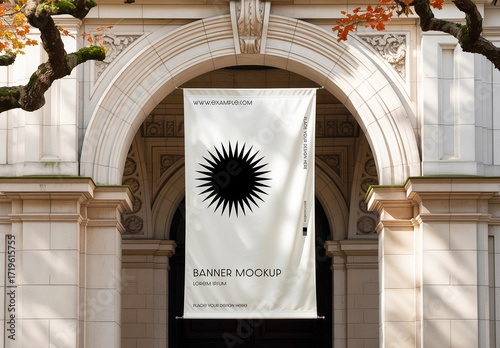 Vertical Banner on The Building Mockup