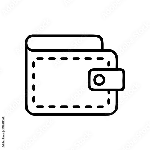 Minimalist wallet design featuring stitching outline for cryptocurrency  