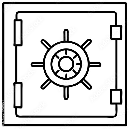 Vault door with secure locking mechanism in minimalistic style  