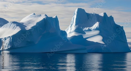 Wallpaper Mural large icebergs floating in blue ocean water Torontodigital.ca