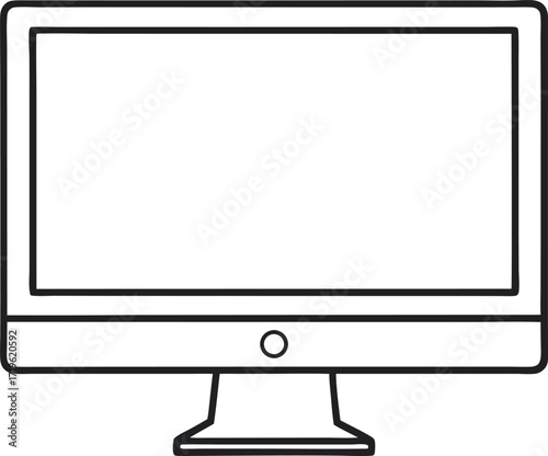 screen display monitor silhouette illustration, computer desktop device art
