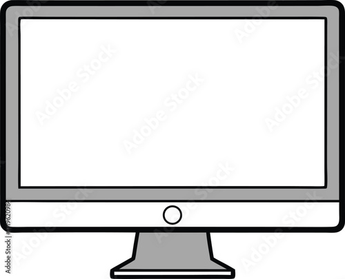 screen display monitor silhouette illustration, computer desktop device art
