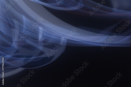 Schilderij op canvas Abstract swirling shapes in soft blue-gray tones on a dark background