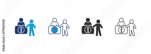 Information Desk Icon Set Multiple Style Collection