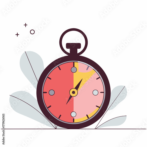 Colorful stopwatch illustrating time management concepts and planning strategies in a modern design