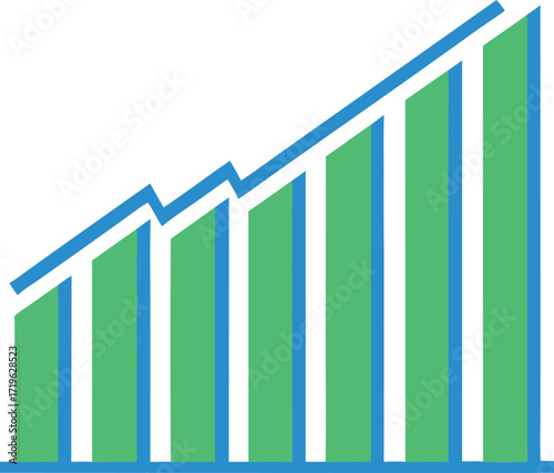 data analysis graph silhouette vector, bar chart rising statistics design
