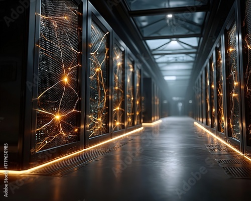 Server facility with 5G-powered networks providing seamless international communication.