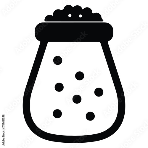 Black and white salt shaker icon illustration vector graphic isolated