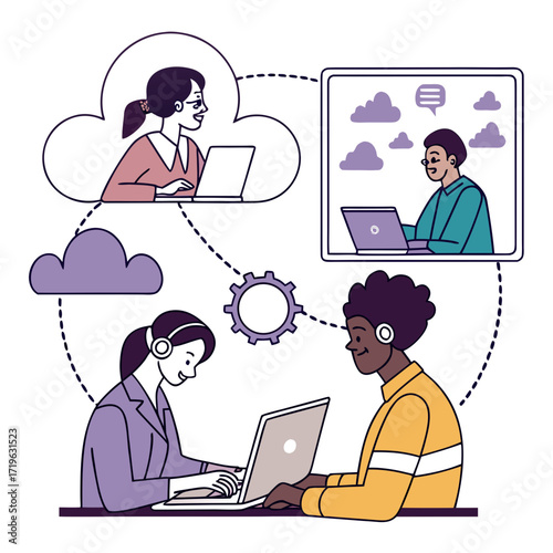 Remote Team Collaboration Scene