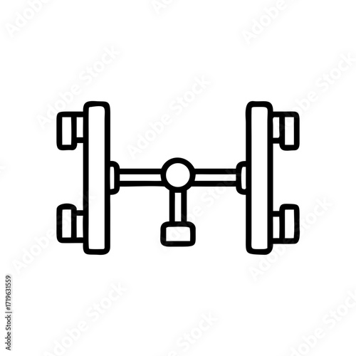 Axle hub assembly icon in simple line design  