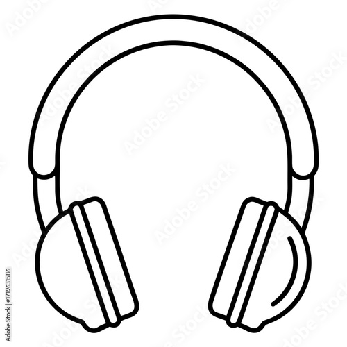 Minimalist ultra thin hand drawn line icon of headphones a scalable vector illustration for music and audio