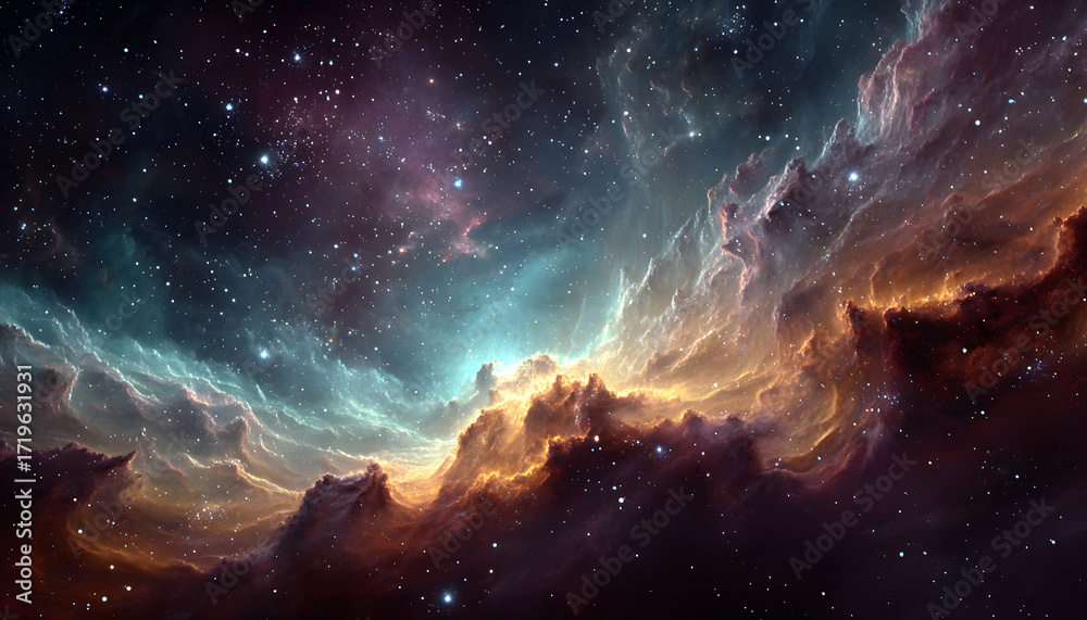 Fototapeta premium colorful nebula cosmic space galaxy background