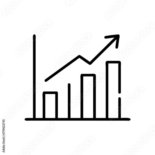 Line drawing of a growth chart showing rising performance trends  
