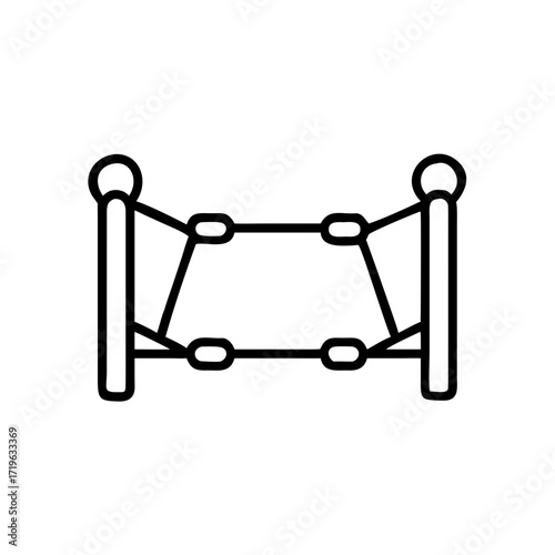 Wrestling ring outline in minimalist style on white background  