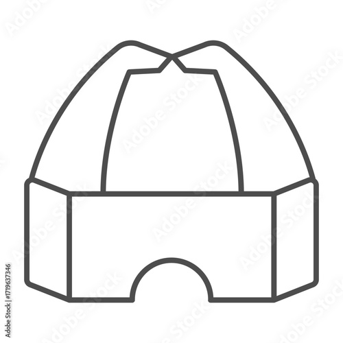 Plastic goggles thin line icon, workwear concept. Vector graphics. Glasses for eyes protection at work, safety sign on white background, outline style icon for mobile or web design.