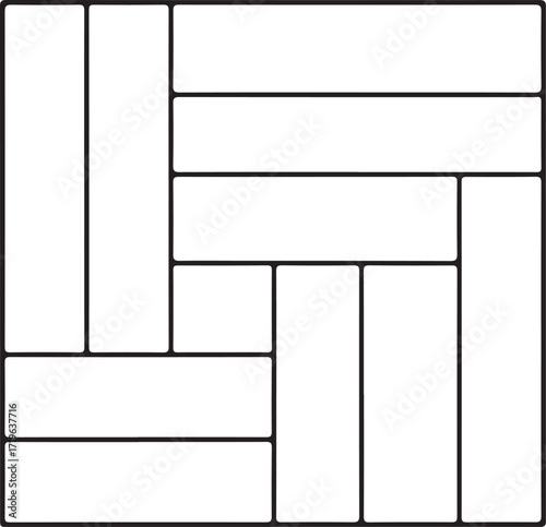 Minimalist Wood Floor Pattern Line Art