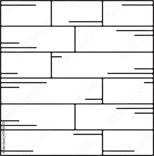 Minimalist Wood Flooring Pattern Line Art