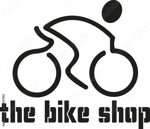 Bicycle shop logo design  vector image, Monoline style logo