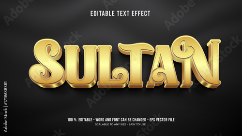 sultan editable text effect 3d vector