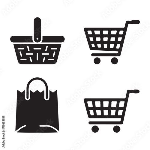 Shopping basket flat style