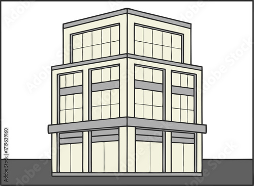 office building silhouette vector, workplace corporate skyscraper design
