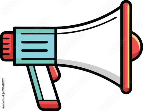 advertising broadcast megaphone silhouette vector, announcement speaker promotion design
