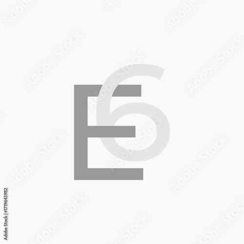 E6 modern logo design vector