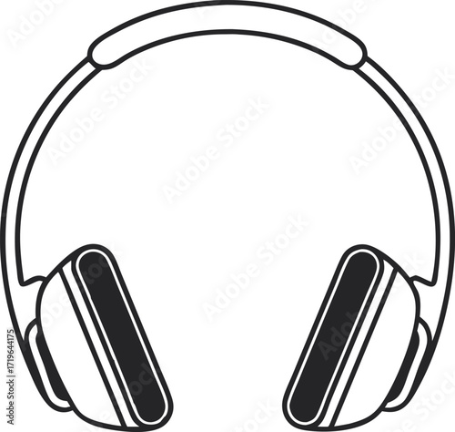 audio earphone device silhouette vector, headset headphones microphone design
