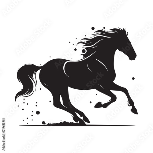 “Running Horse Silhouette Vector | Wild Horse Illustration”