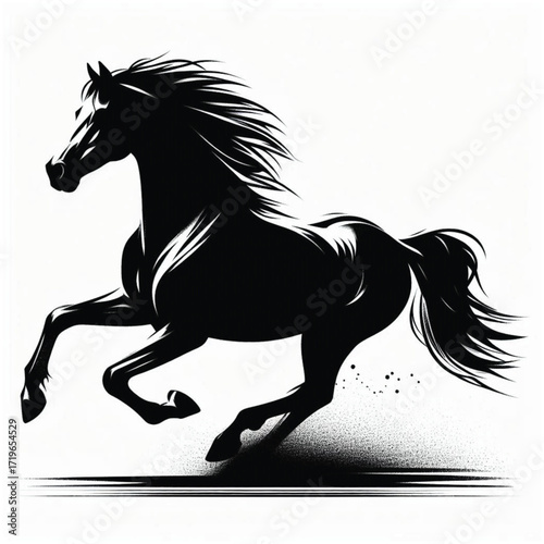 “Running Horse Silhouette Vector | Wild Horse Illustration”