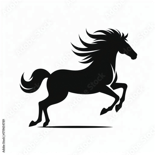 “Running Horse Silhouette Vector | Wild Horse Illustration”
