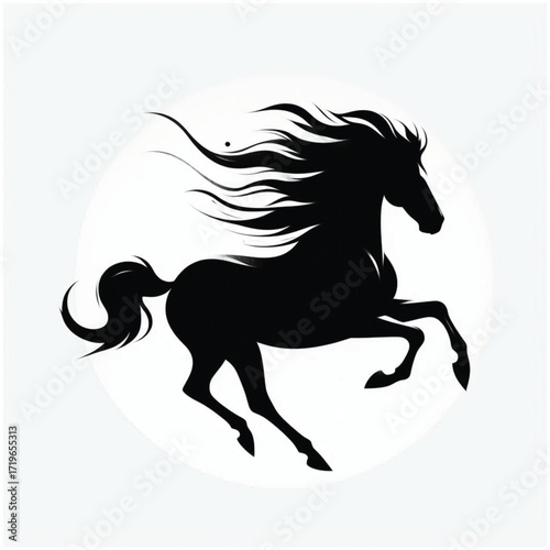 “Running Horse Silhouette Vector | Wild Horse Illustration”