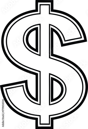 money currency sign silhouette illustration, dollar cash finance art
