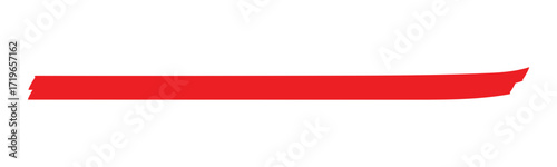 Red underline marker stroke isolated on transparent