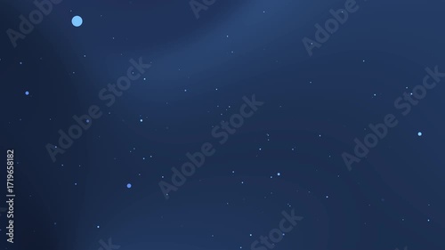 animation dark blue gradient background with particles small white specks resembling stars in outer space ideal for astronomy, space, and night sky designs.