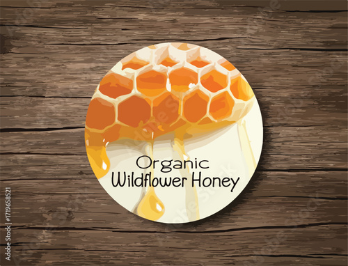 Honey label, honey packaging design template