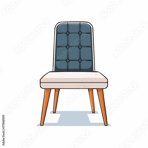 Modern Upholstered Chair with Wooden Legs