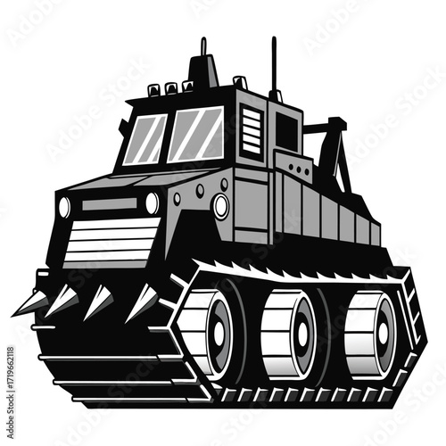 bulldozer vector illustration