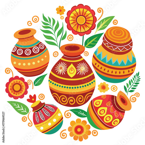set of flowers