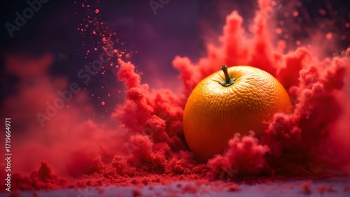 Dynamic Splash of Orange Fruit