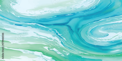 Calm Ocean Watercolor Gradient in Blue and Green Tones – Elegant Abstract Wash Background for Wedding Invitations, Branding, and Modern Digital Templates