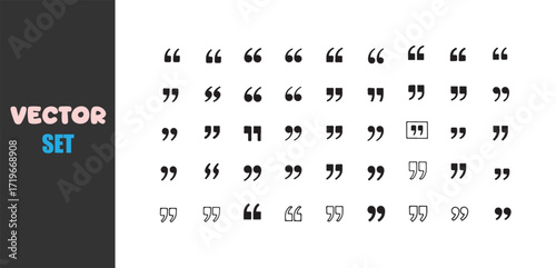 Collection of various quotation mark styles and designs
